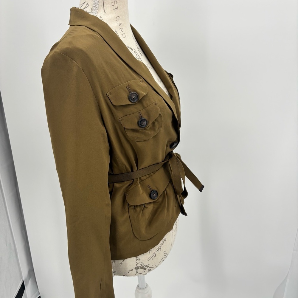 J Crew Safari Jacket, Blazer 100% Silk Size 4 - Picture 3 of 11
